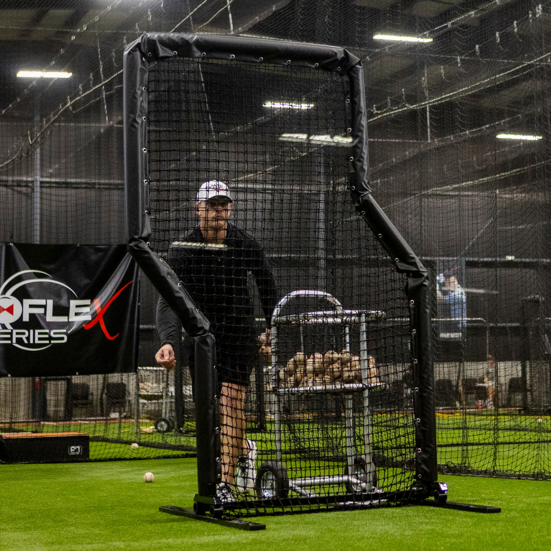 Parker Bridwell throwing behind a Z-Screen