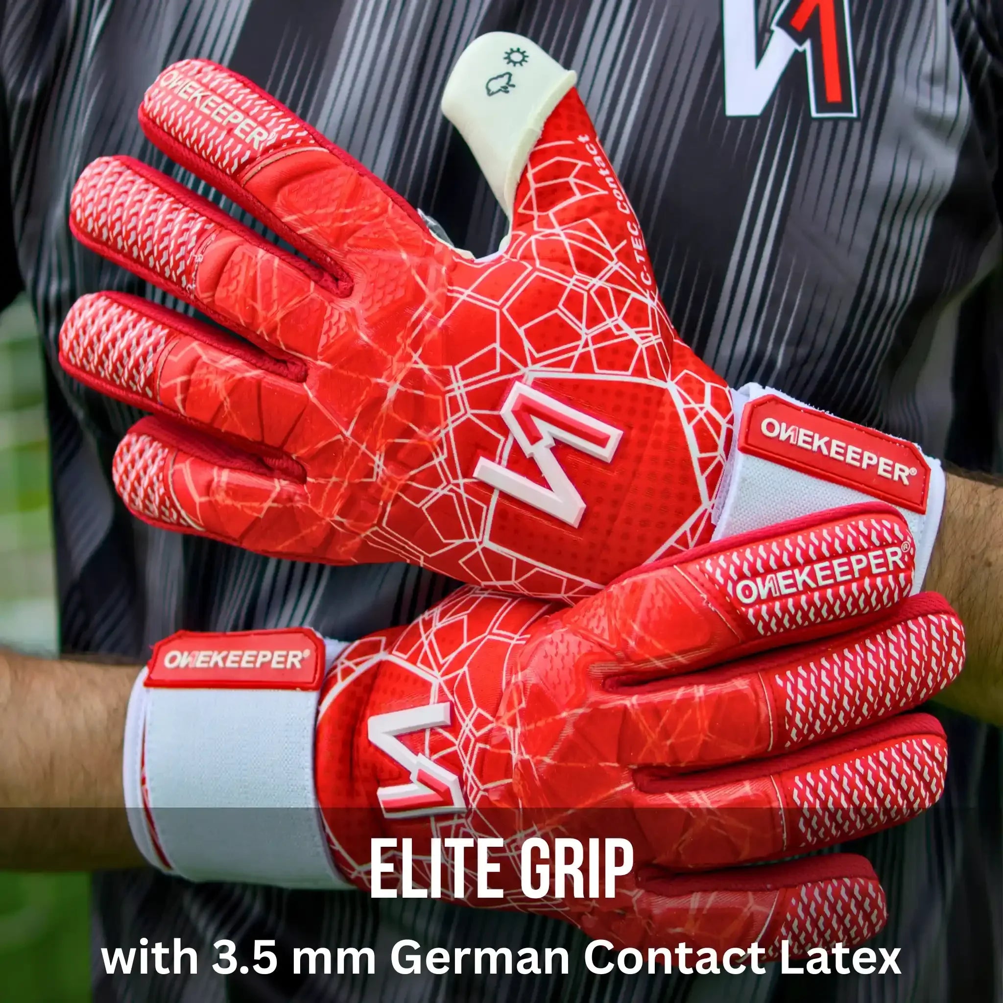 C-TEC Red and White with Thin Neoprene Backhand for Cold Weather