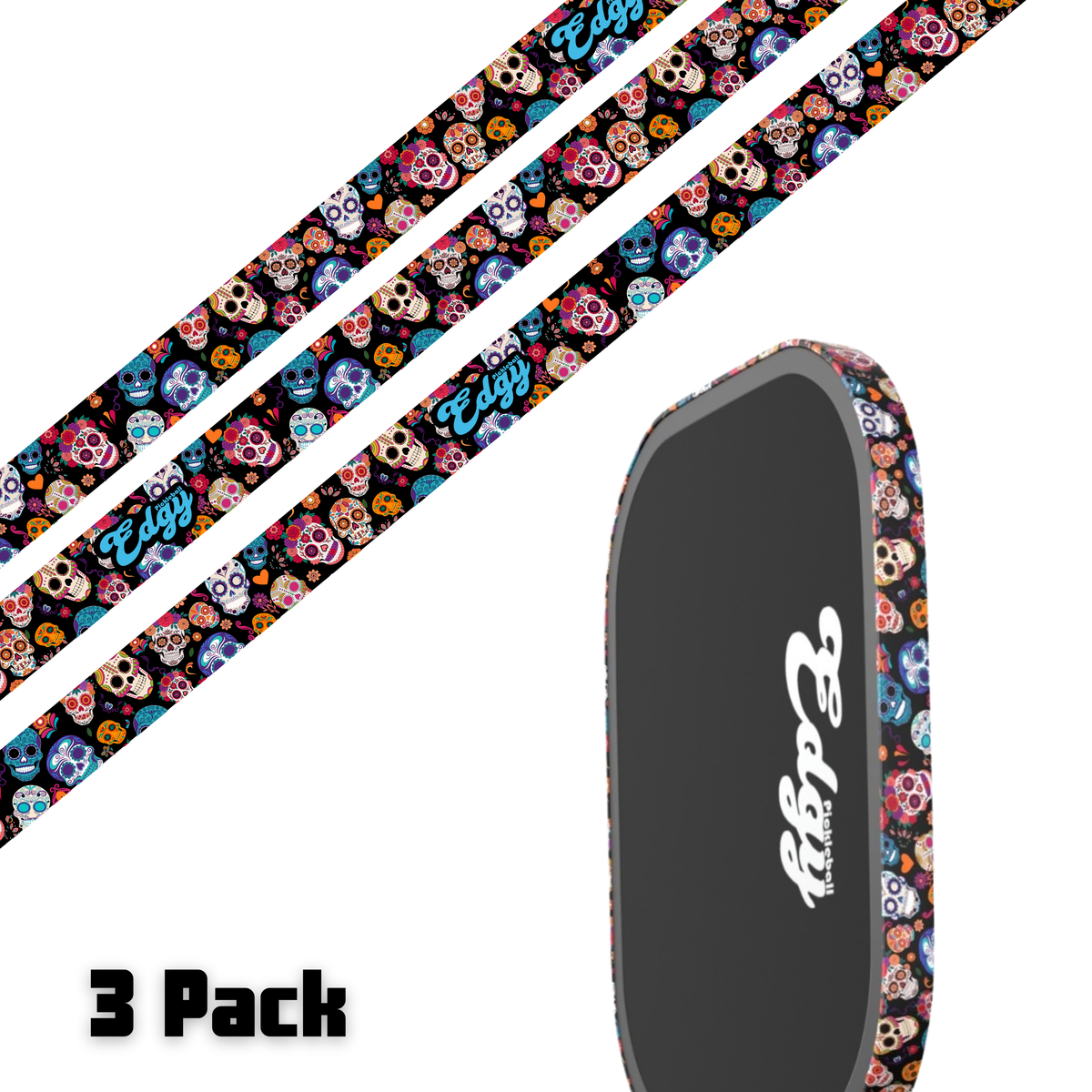 Sugar Skulls Edge Tape (3 pack) - Pickleball Paddle Edge Tape