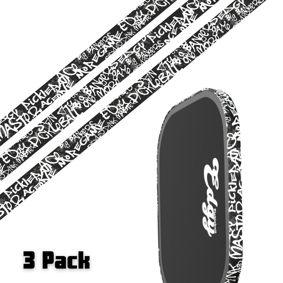 White Graffiti Edge Tape (3 pack) - Pickleball Paddle Edge Tape