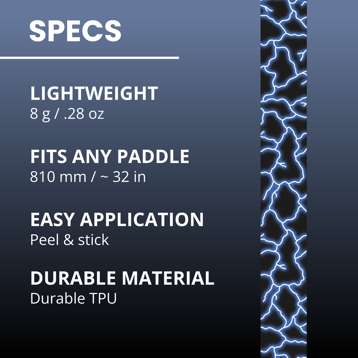 Blue Lightning Edge Tape (3 pack) - Pickleball Paddle Edge Tape