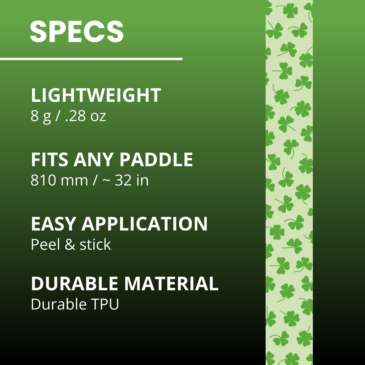 Lucky Clovers Edge Tape (3 pack) - Pickleball Paddle Edge Tape