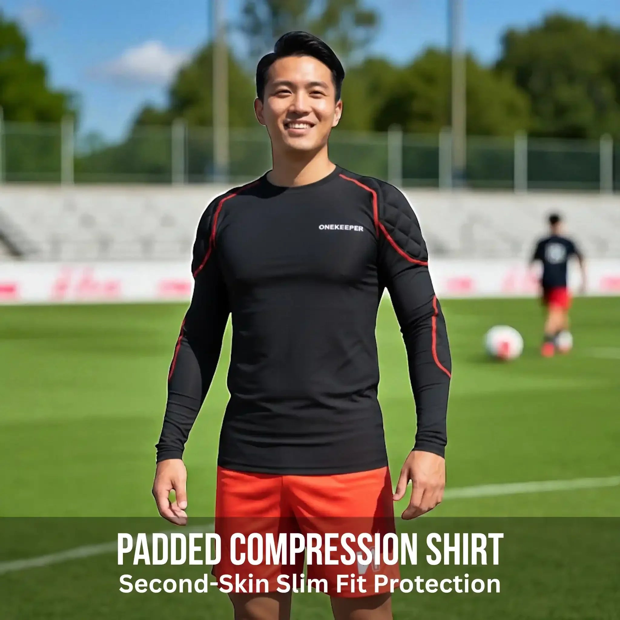 Men Padded Compression T-Shirt Long Sleeve