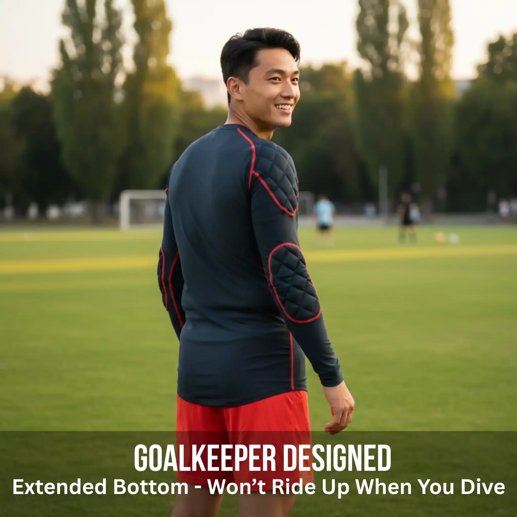 Men Padded Compression T-Shirt Long Sleeve