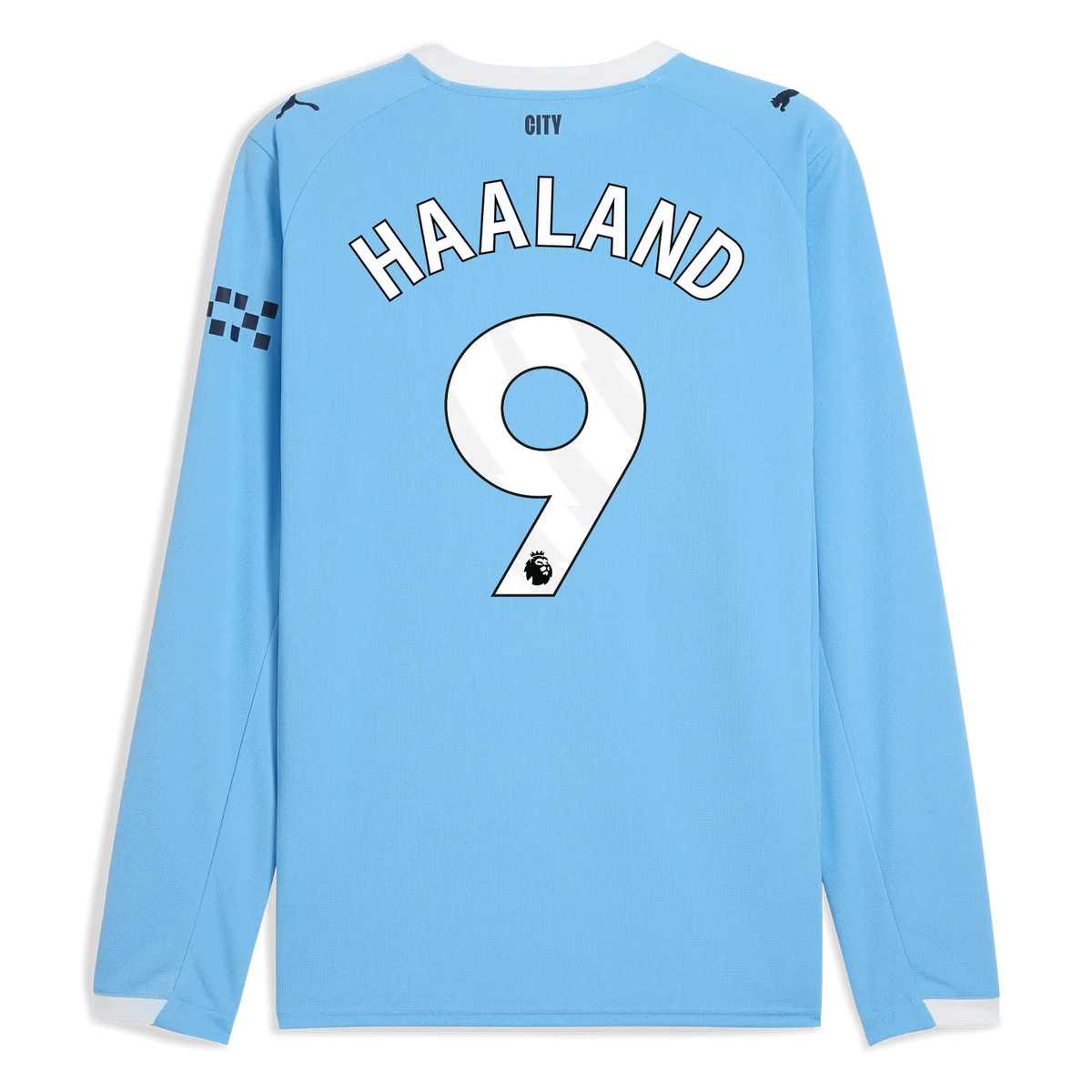 Puma 2025-26 Manchester City Men's Stadium Home Long-Sleeve Soccer Jersey