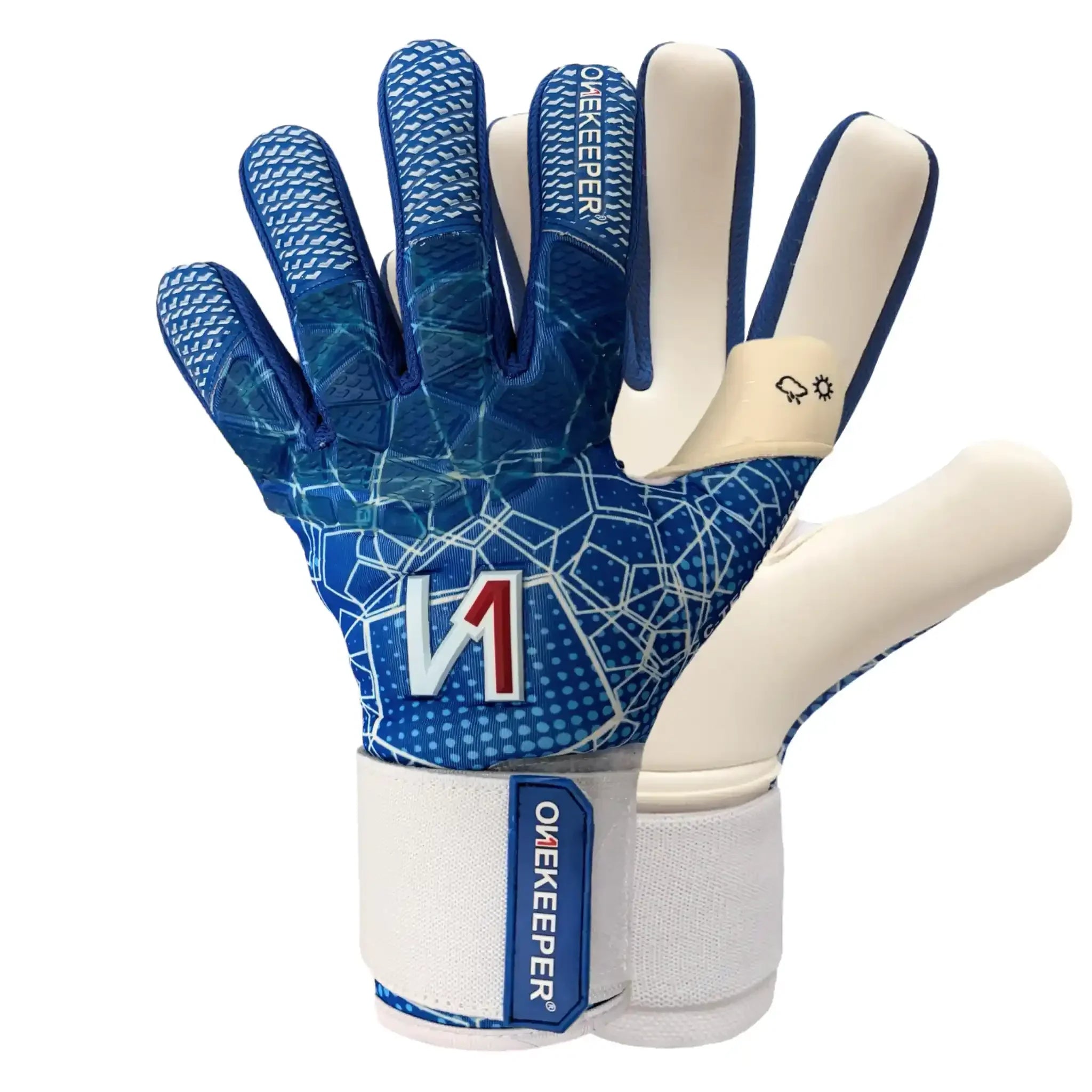 C-TEC Blue and White with Thin Neoprene Backhand for Cold Weather