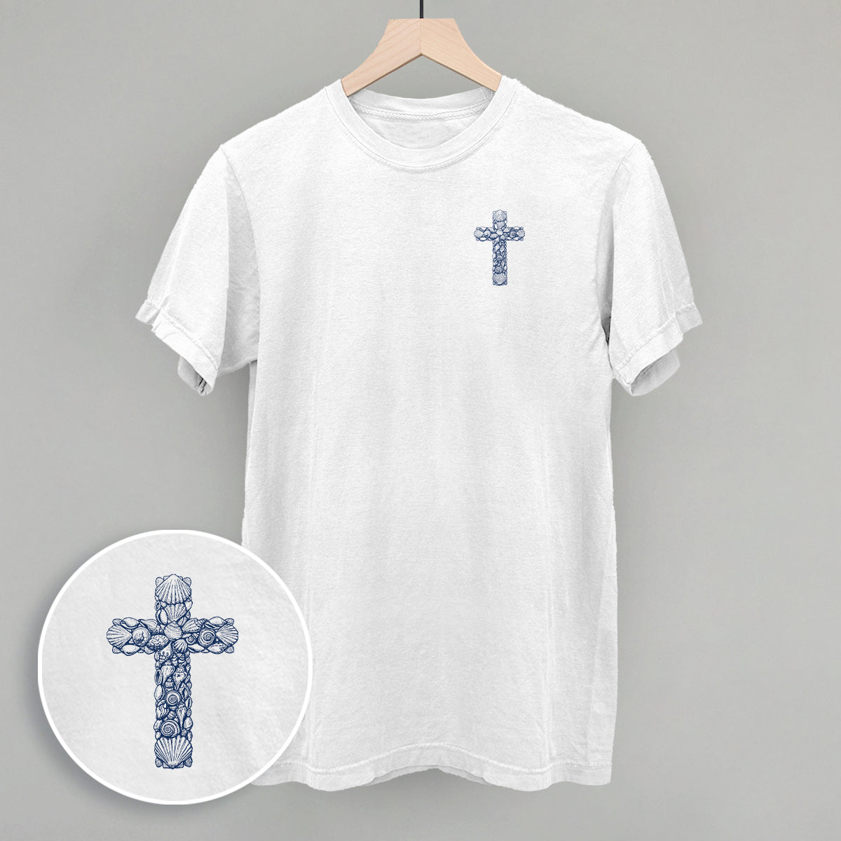 Seashell Cross (Left Chest)