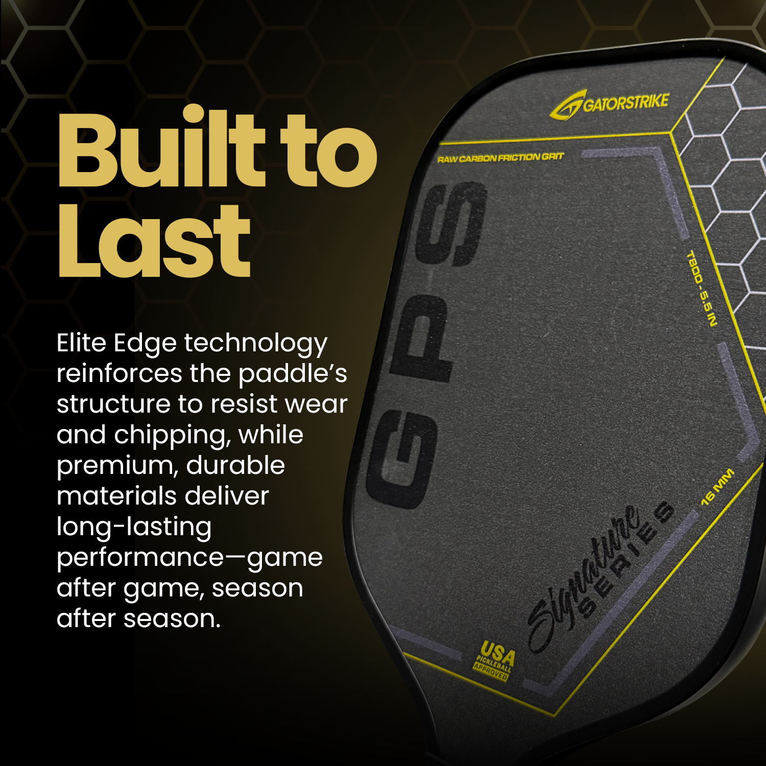 Gold Pro Control T700 (16mm) Raw Carbon Fiber Weave Grit