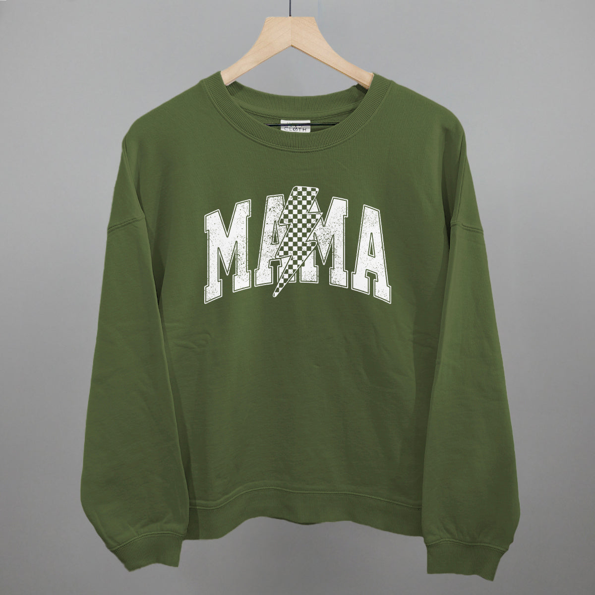 Mama Checkered Lightning Bolt Distressed