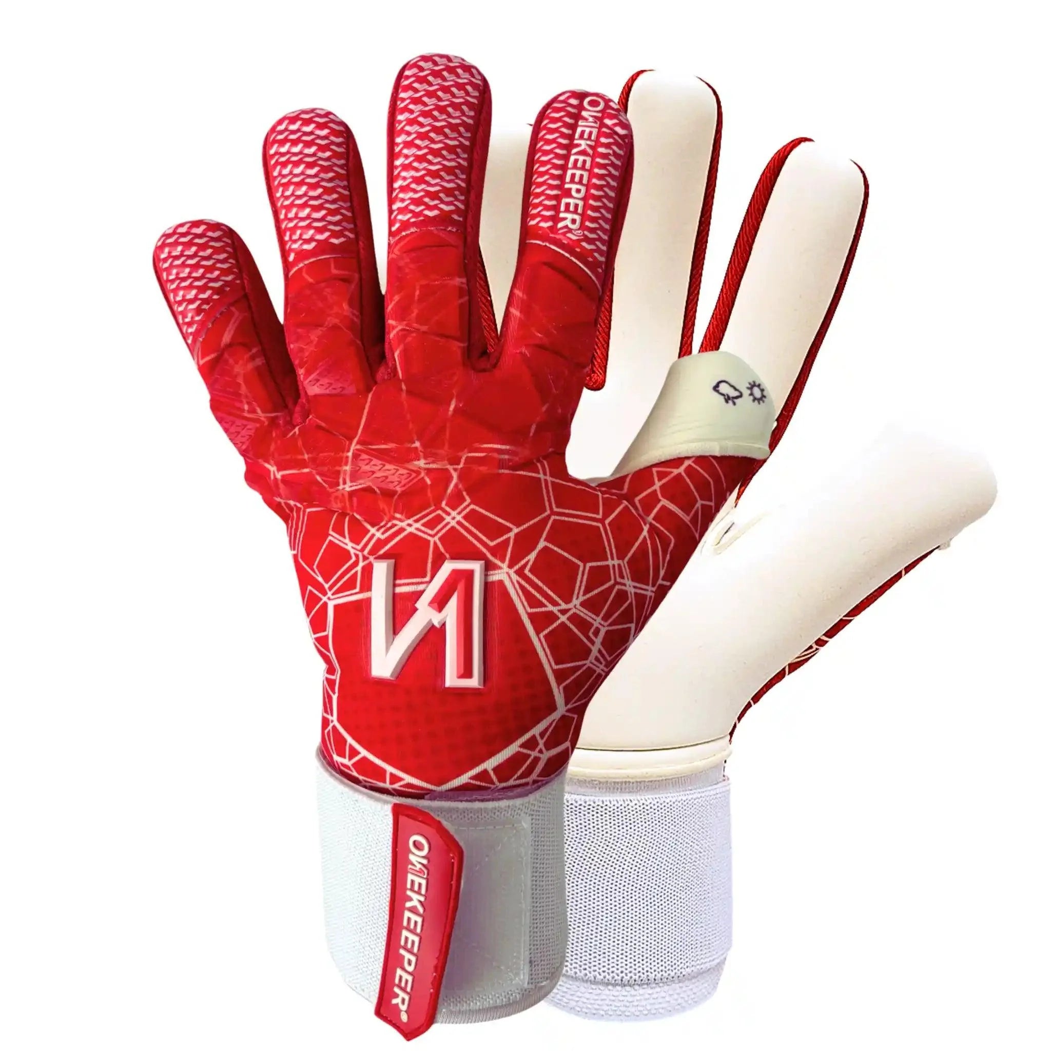 C-TEC Red and White with Thin Neoprene Backhand for Cold Weather