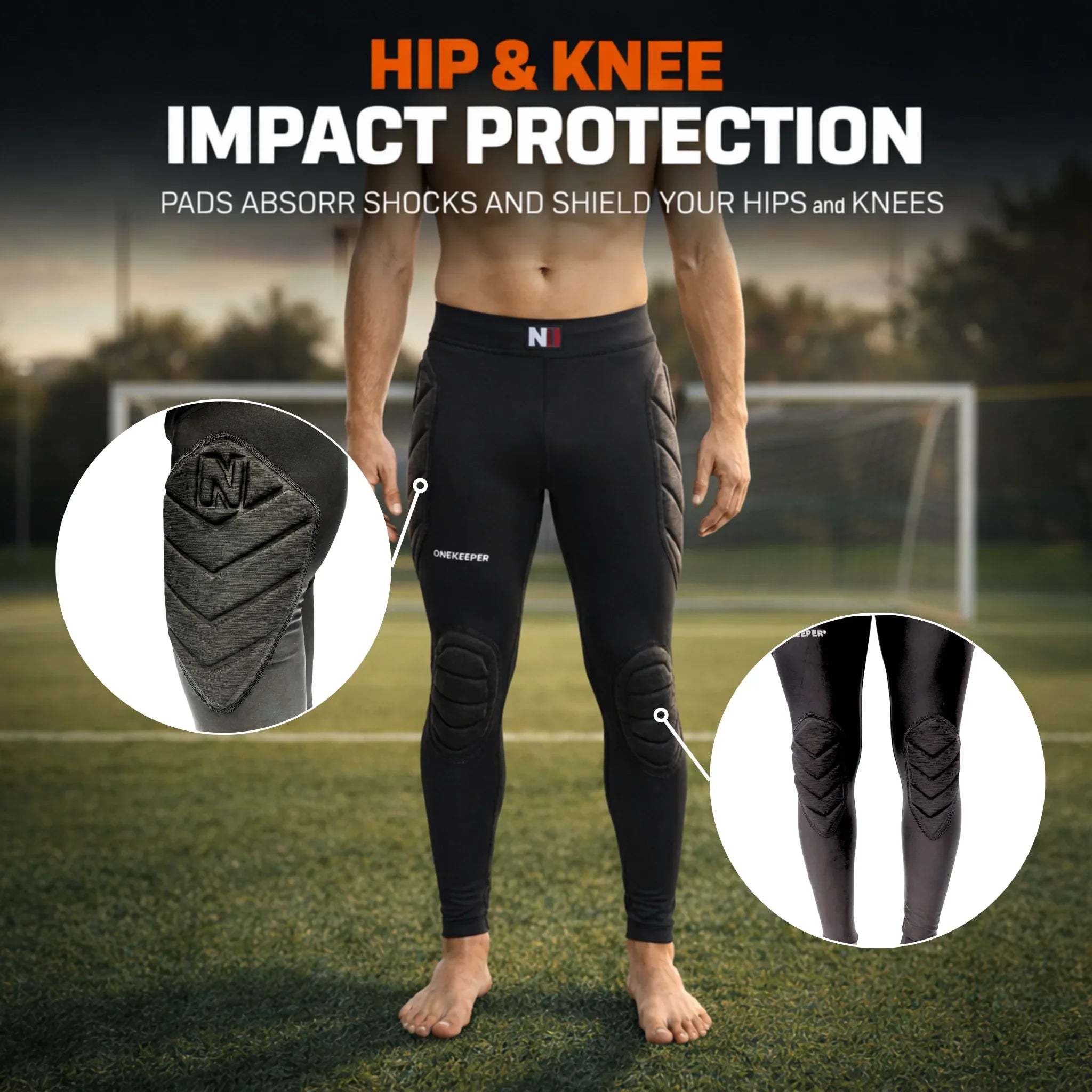 Goalkeeper Padded Leggings with Hip & Knee Protection