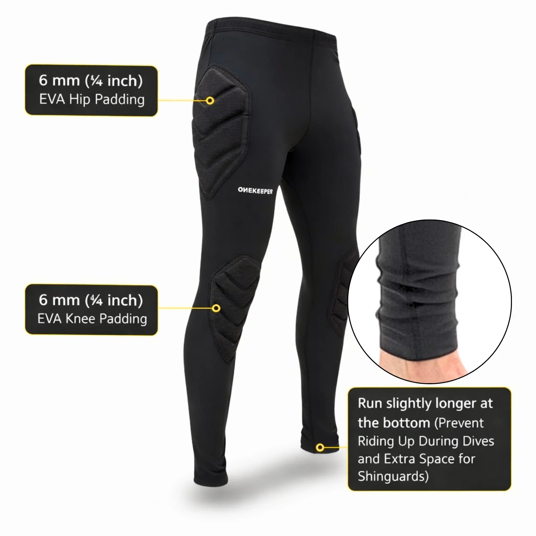 Goalkeeper Padded Leggings with Hip & Knee Protection