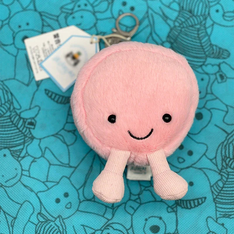 Golf Ball Plush Keychain, Jellyfish Keychain, Macaron Plush Toy, Cherry, Black Storm Cloud Plush JC Bag Charm