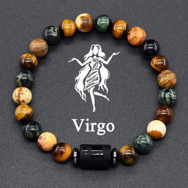 12 Constellation Signs Bracelet for Women Men 12 Zodiac Charm Bracelet Homme Capricorn Libra Leo Signs Jewelry on Hand Wholesale