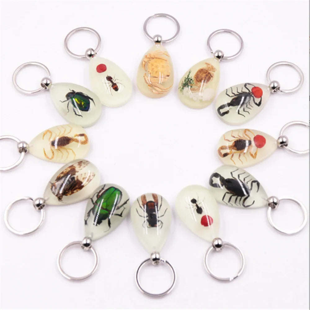 Car luminous amber insect keychain pendant for Citroen 2002 2004 2006 Daewoo c3 c4 2009