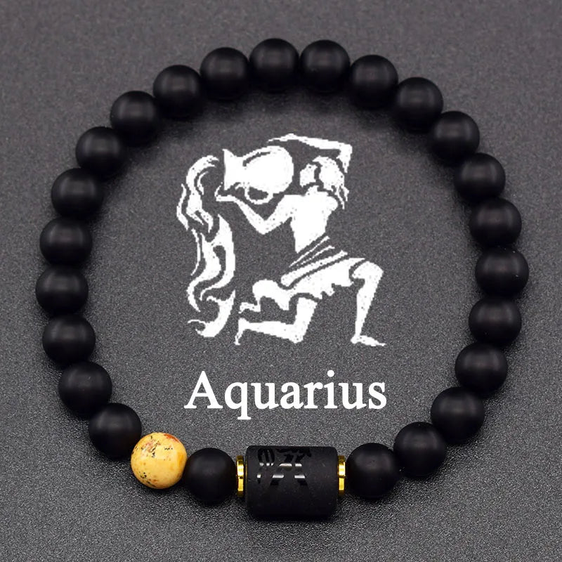 12 Constellation Signs Bracelet for Women Men 12 Zodiac Charm Bracelet Homme Capricorn Libra Leo Signs Jewelry on Hand Wholesale
