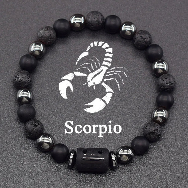 12 Constellation Signs Bracelet for Women Men 12 Zodiac Charm Bracelet Homme Capricorn Libra Leo Signs Jewelry on Hand Wholesale