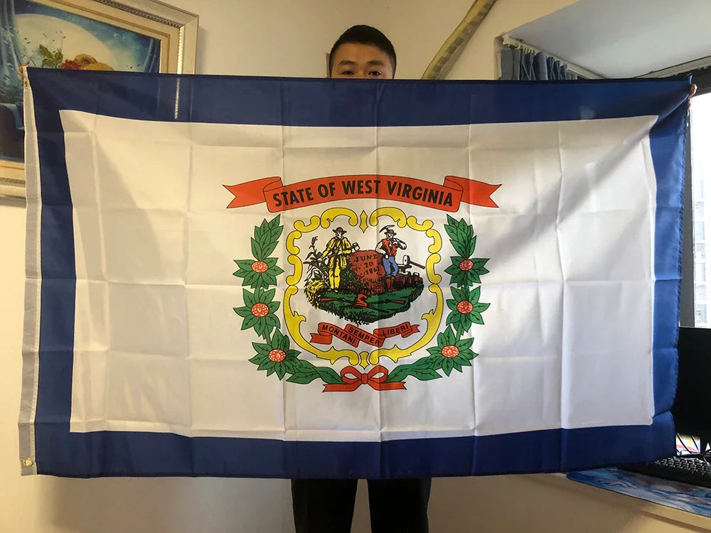 SKY FLAG West Virginia Flag 90x150cm USA West Virginia Flag 3x5ft double penetration polyester hanging The US State Banner