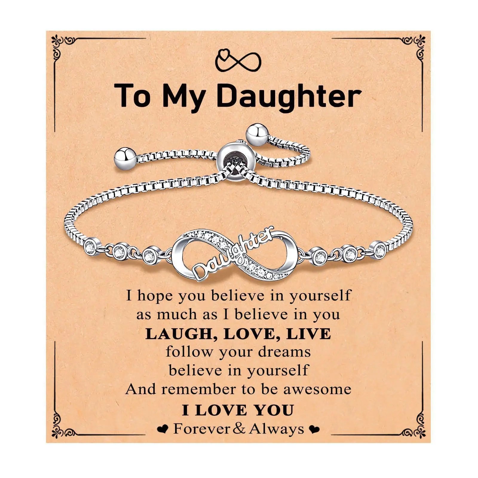 Love-filled diamond beaded bracelet, birthday jewelry gifts for wife, daughter, mother, grandmother, sister, mom, with cards