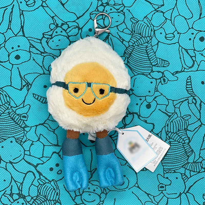 Golf Ball Plush Keychain, Jellyfish Keychain, Macaron Plush Toy, Cherry, Black Storm Cloud Plush JC Bag Charm