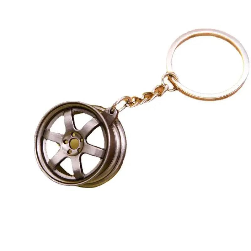 Creative Gear Head Keychain Speed Gearbox Keyring for Car Key Turbo Hub Brake Disc Pendant Shock Absorber Keys Holder Chain Ring