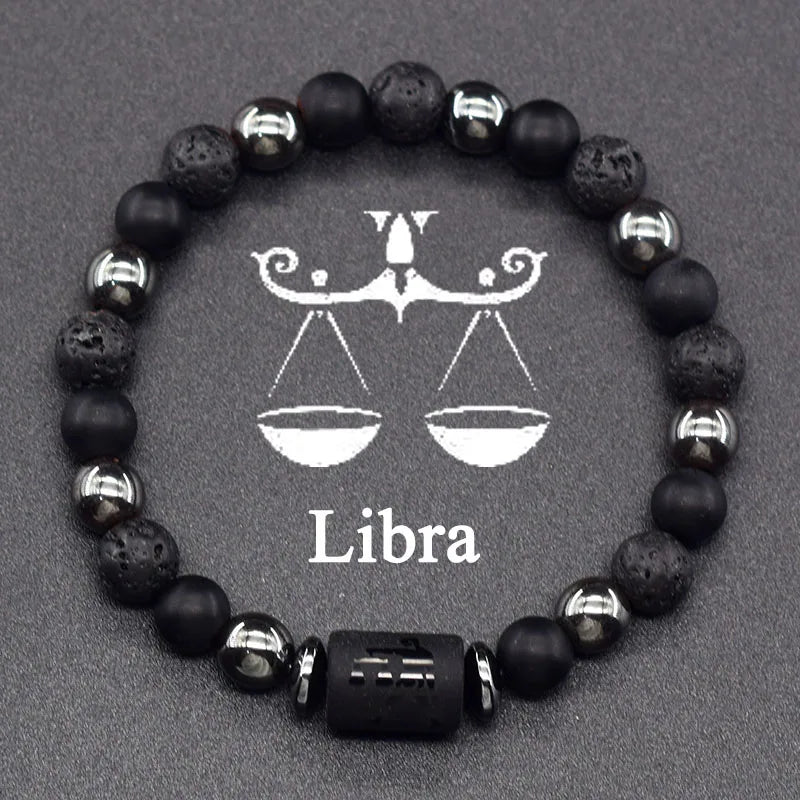 12 Constellation Signs Bracelet for Women Men 12 Zodiac Charm Bracelet Homme Capricorn Libra Leo Signs Jewelry on Hand Wholesale