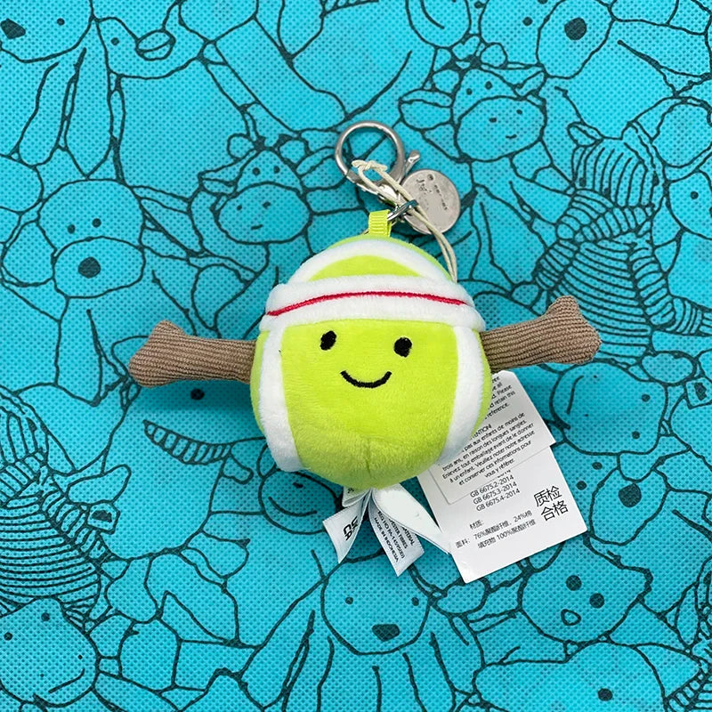 Golf Ball Plush Keychain, Jellyfish Keychain, Macaron Plush Toy, Cherry, Black Storm Cloud Plush JC Bag Charm