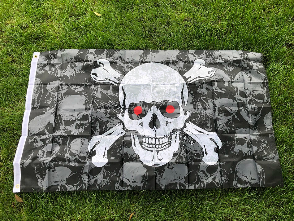 SKY FLAG 90x150cm Huge Skull and Cross Crossbones Jolly Roger Pirate Flags Holloween KTV polyester hanging banner for Decoration