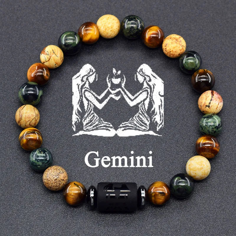 12 Constellation Signs Bracelet for Women Men 12 Zodiac Charm Bracelet Homme Capricorn Libra Leo Signs Jewelry on Hand Wholesale