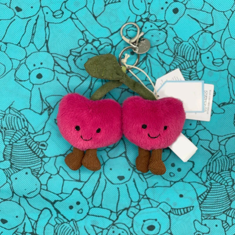 Golf Ball Plush Keychain, Jellyfish Keychain, Macaron Plush Toy, Cherry, Black Storm Cloud Plush JC Bag Charm