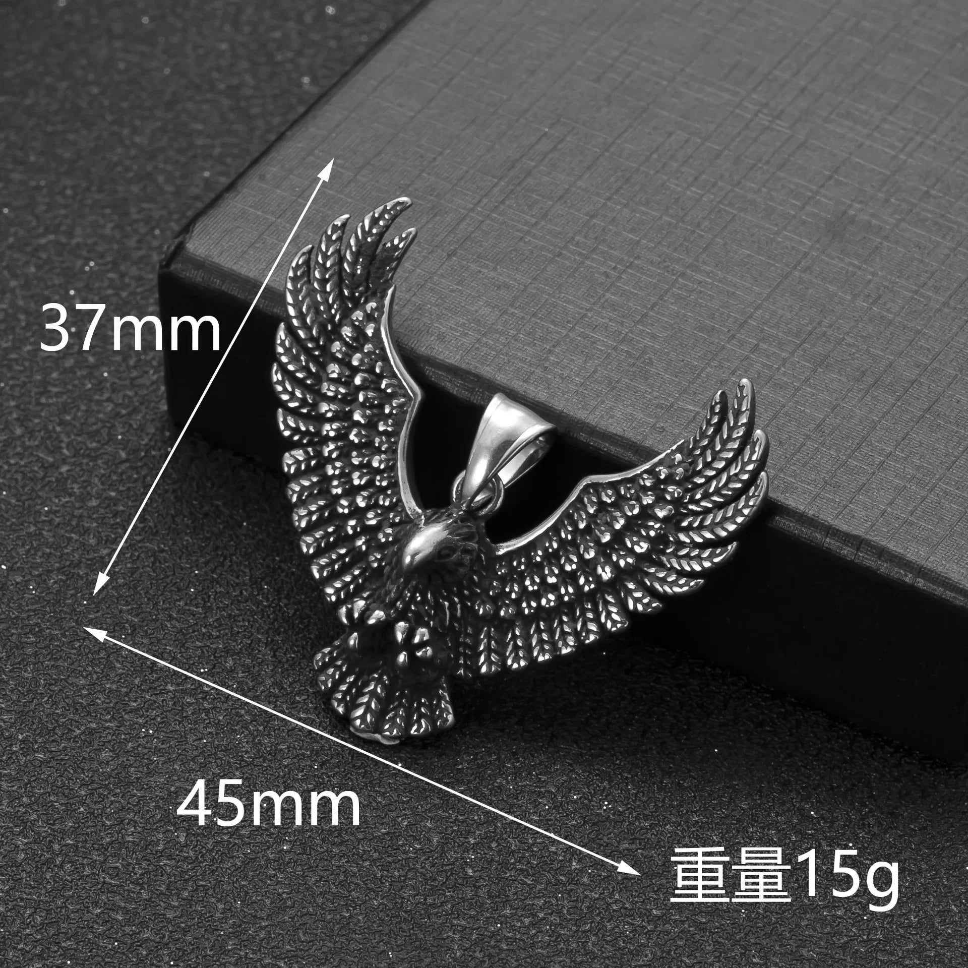 HNSP 316L Stainless Steel Viking Style Eagle Pendant Necklace For Men Punk Gothic Jewelry Accessories