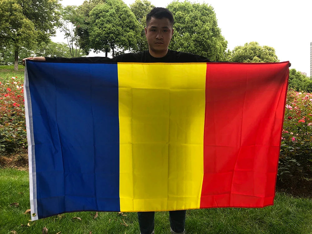 SKY FLAG Romania Flag 90*150cm Hanging blue yellow red ro rou Romania flag Polyester standard Flag Banner For Decoration