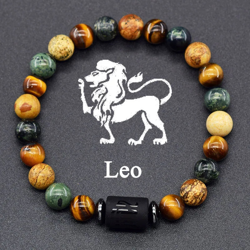 12 Constellation Signs Bracelet for Women Men 12 Zodiac Charm Bracelet Homme Capricorn Libra Leo Signs Jewelry on Hand Wholesale