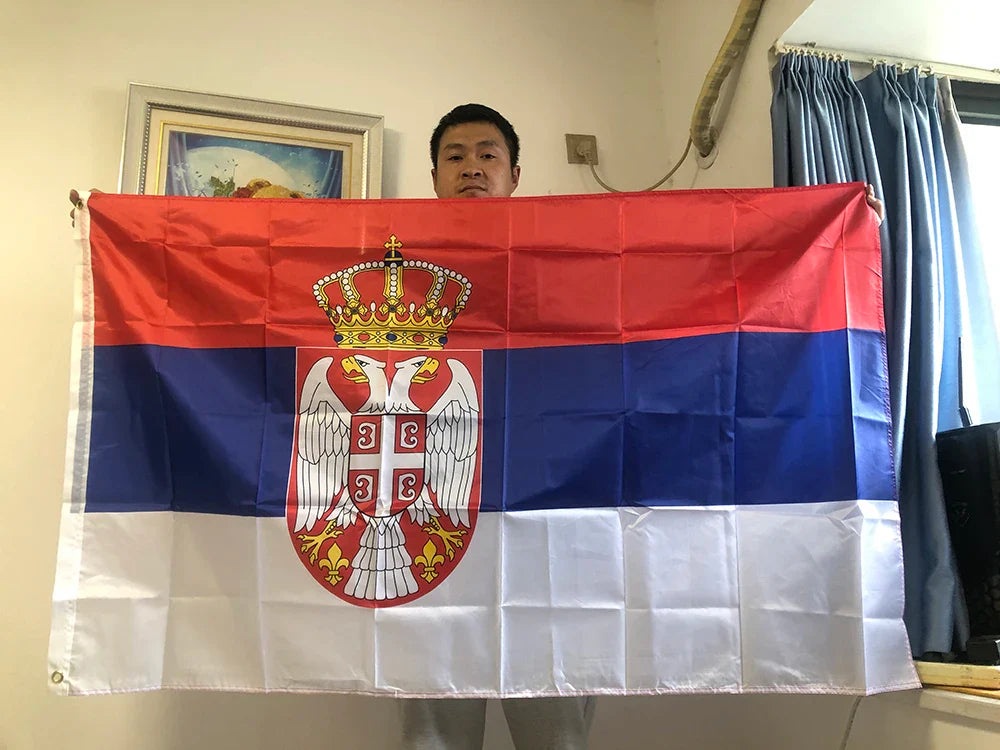 SKY FLAG 90x150cm Serbia Flag 3x5fts High Quality Polyester Hanging and Flying SRB RS Republika Srbija Serbia flags