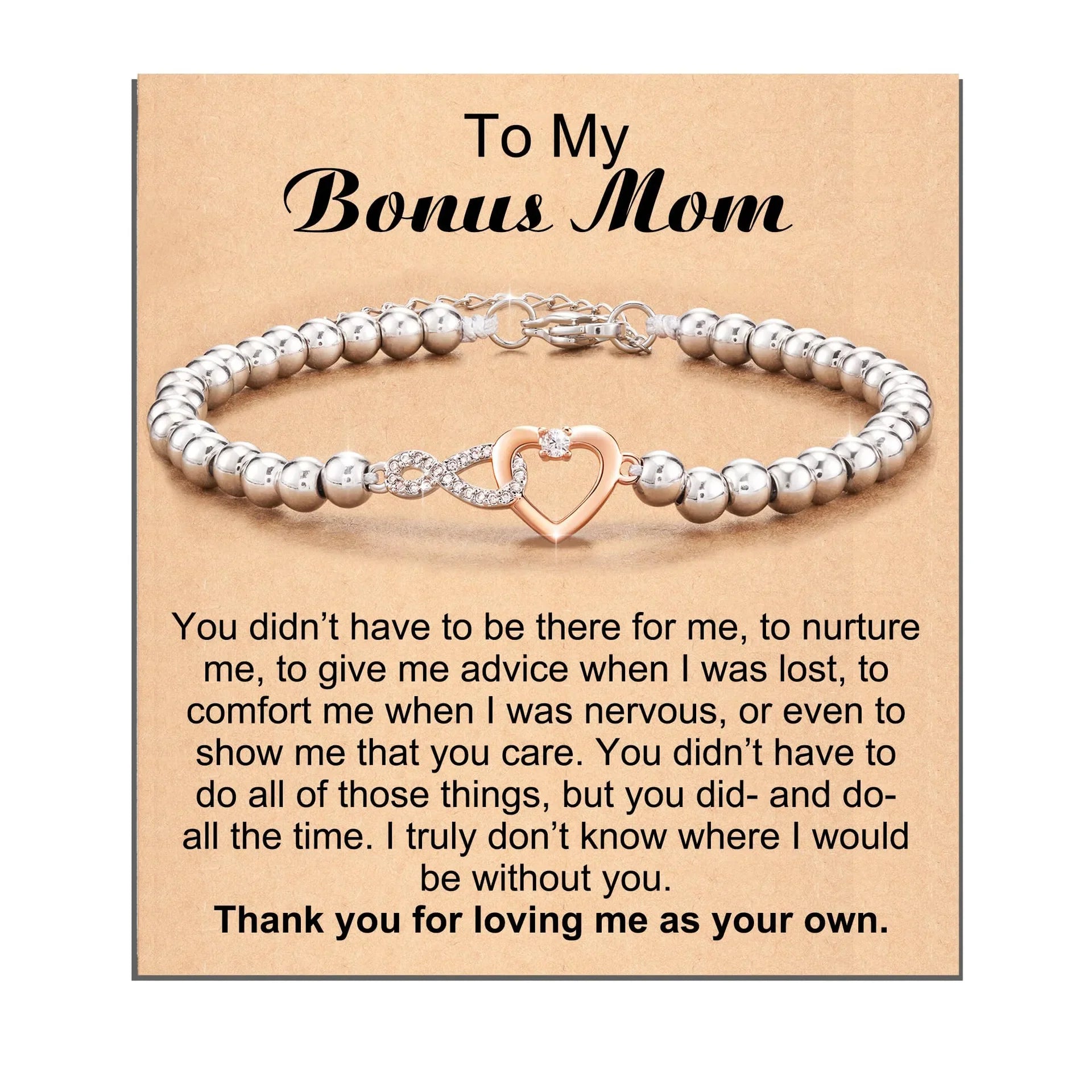 Love-filled diamond beaded bracelet, birthday jewelry gifts for wife, daughter, mother, grandmother, sister, mom, with cards