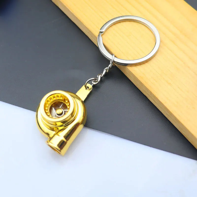 Creative Metal Mini Auto Parts Car Wheel Keychain Body Kit Enthusiast Keyring Accessories Key Ring Chain for Men Woman Gift