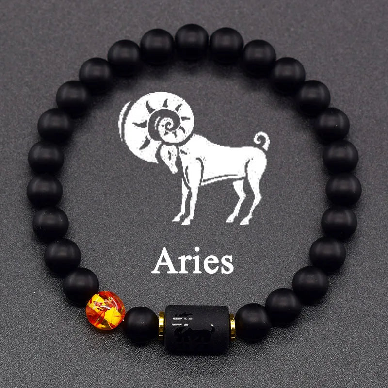 12 Constellation Signs Bracelet for Women Men 12 Zodiac Charm Bracelet Homme Capricorn Libra Leo Signs Jewelry on Hand Wholesale