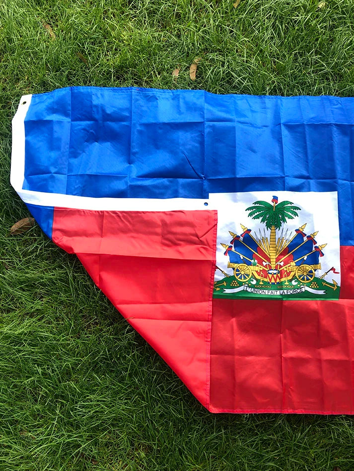 Haiti Flag 90x150cm hanging Polyester blue red 2 Sides Printed National Flag Haiti Sports banner