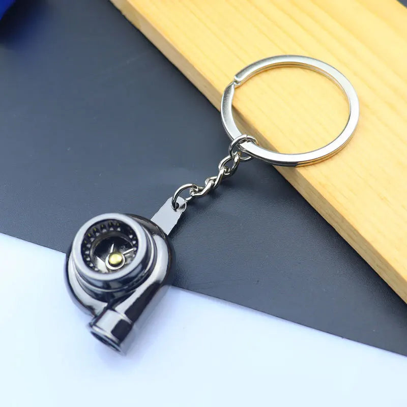 Creative Metal Mini Auto Parts Car Wheel Keychain Body Kit Enthusiast Keyring Accessories Key Ring Chain for Men Woman Gift