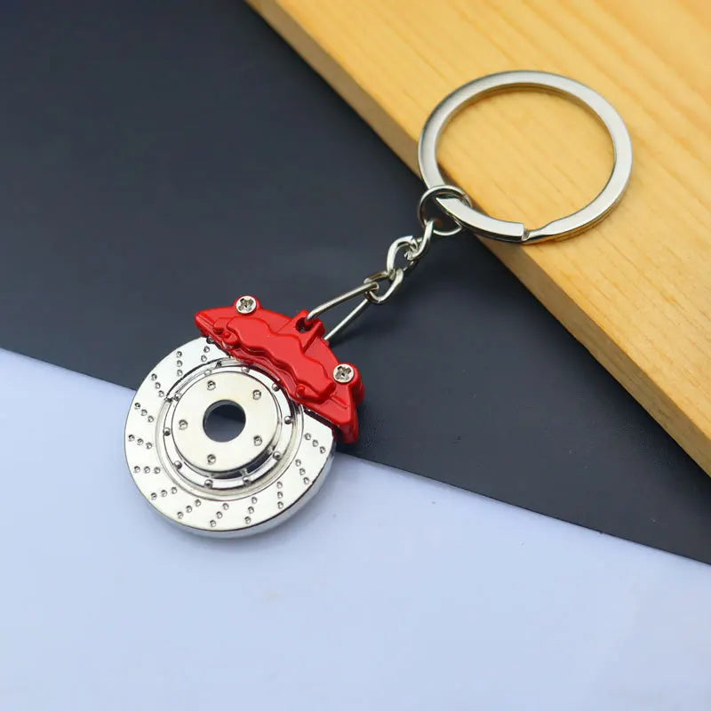 Creative Metal Mini Auto Parts Car Wheel Keychain Body Kit Enthusiast Keyring Accessories Key Ring Chain for Men Woman Gift