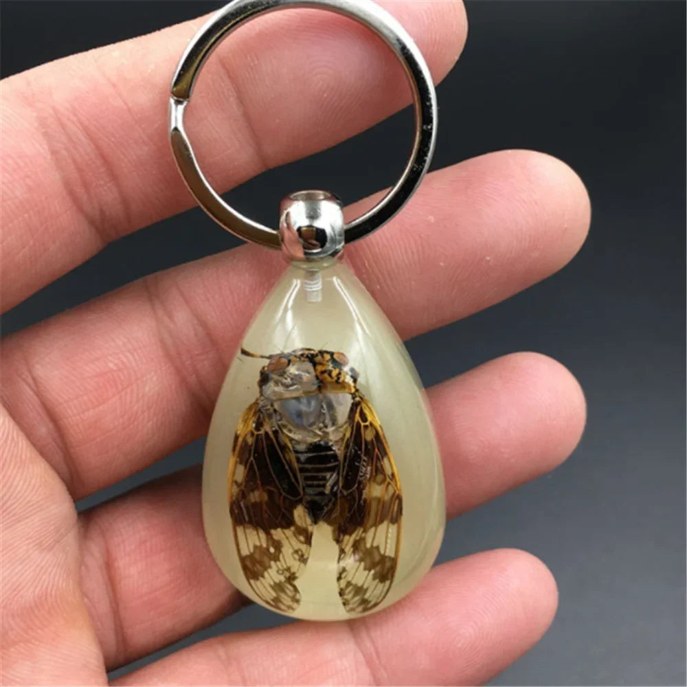 Car luminous amber insect keychain pendant for Citroen 2002 2004 2006 Daewoo c3 c4 2009