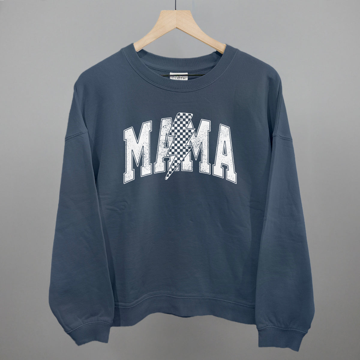 Mama Checkered Lightning Bolt Distressed