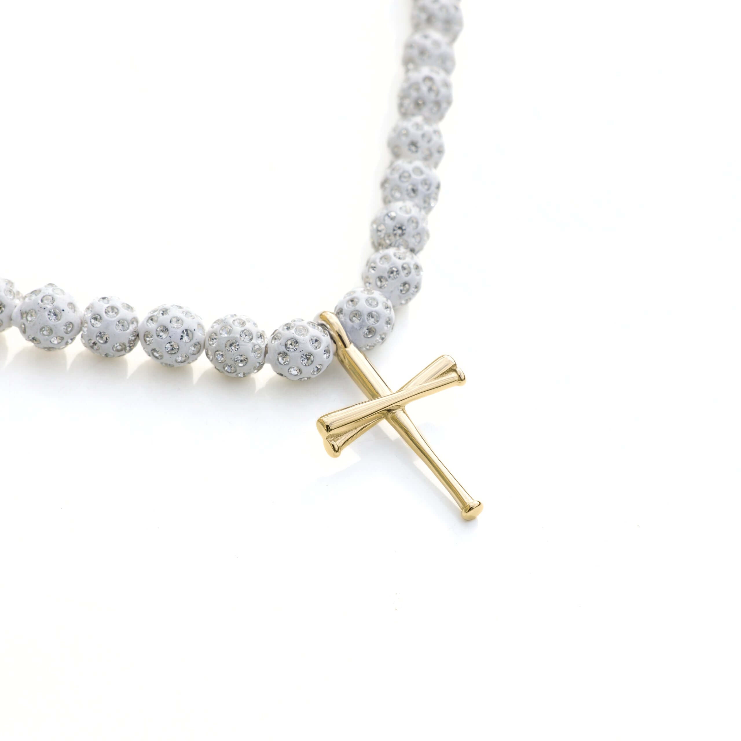 Tiger Heat Iced Out Baseball Bead Necklace | Orange, White, & Black