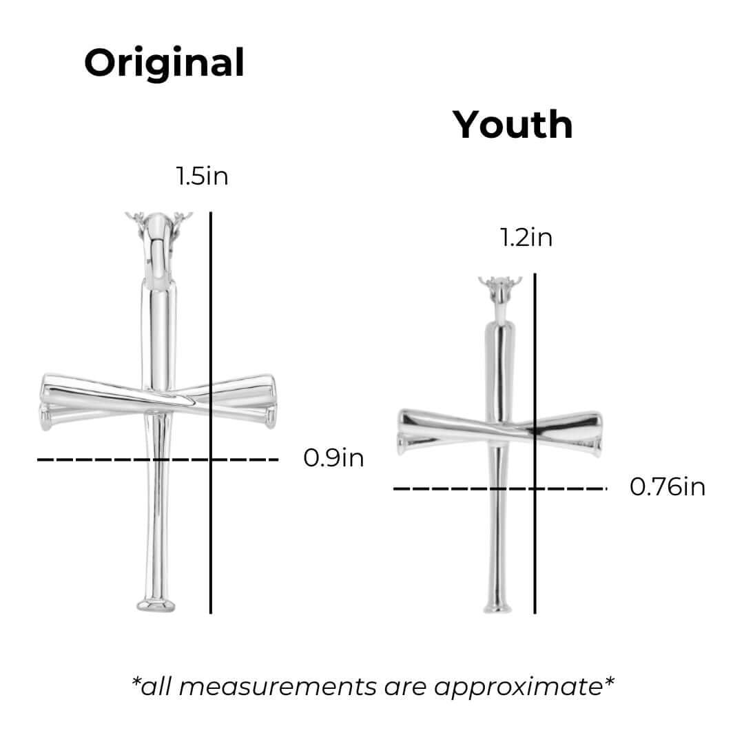 Baseball Bat Cross Necklace (Youth)