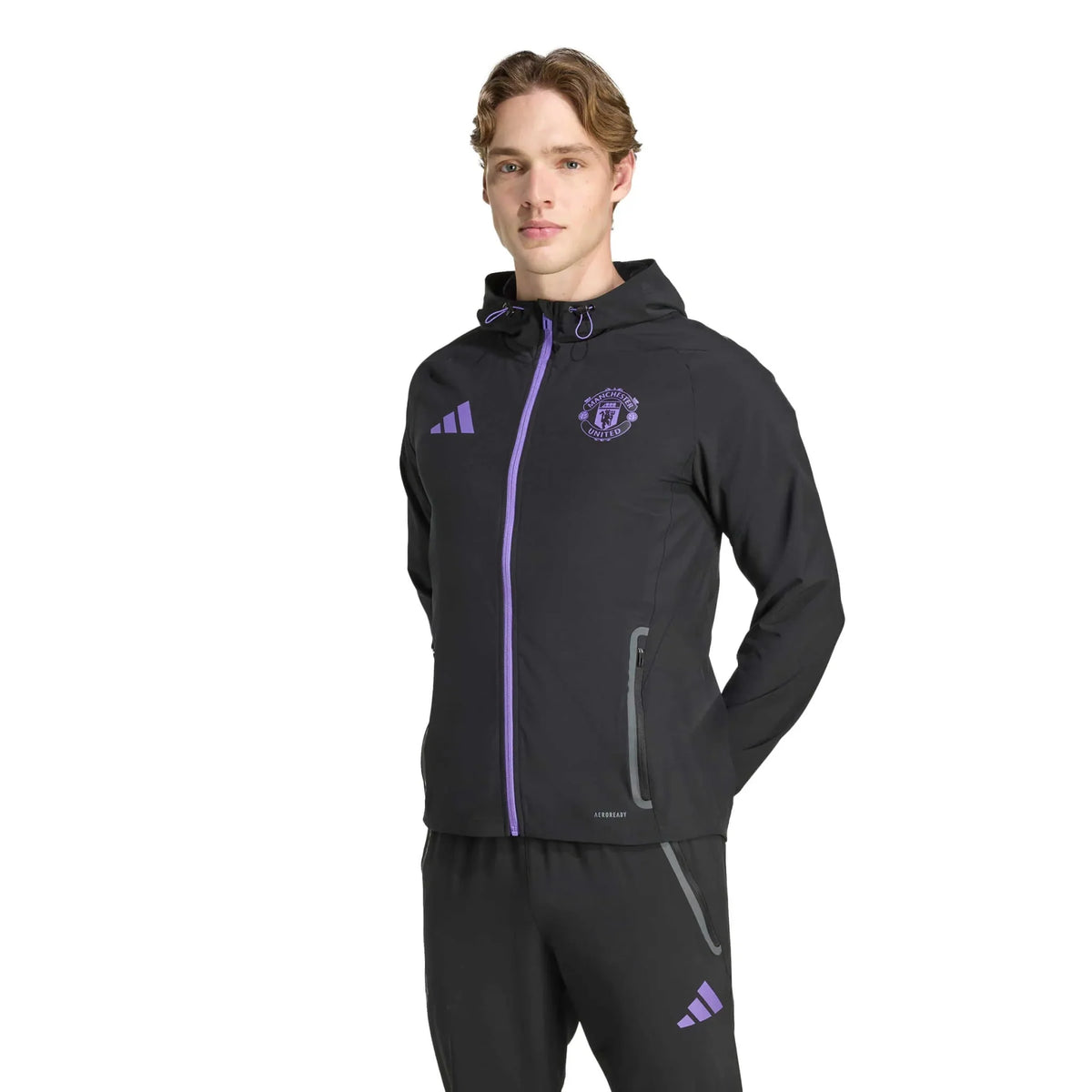 adidas 2025-26 Manchester United Men's Tiro 25 Competition Vis Tech Travel Jacket