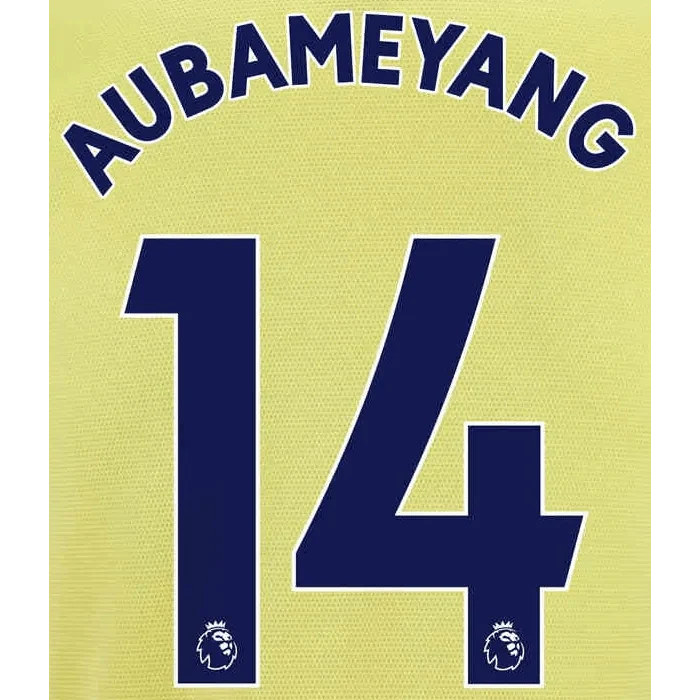 Arsenal 2021/22 Away Aubameyang #14 Jersey Name Set-Navy