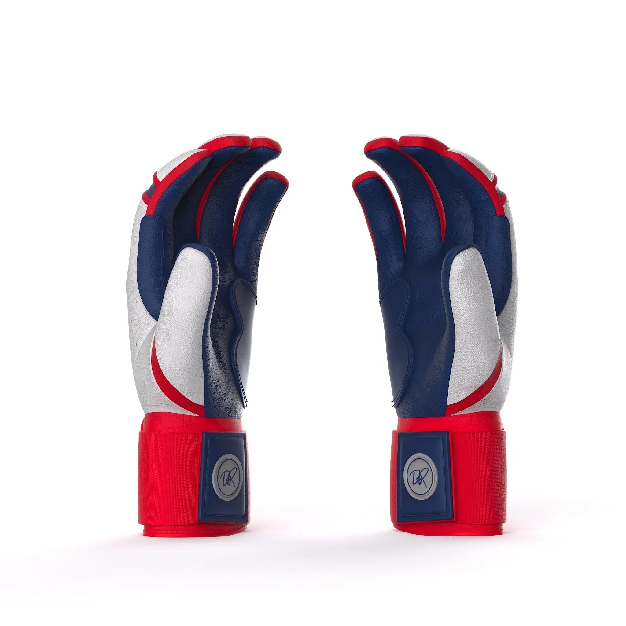 Drip & Rip™ "Baller" Series Premium Leather Long Cuff Batting Glove Flags