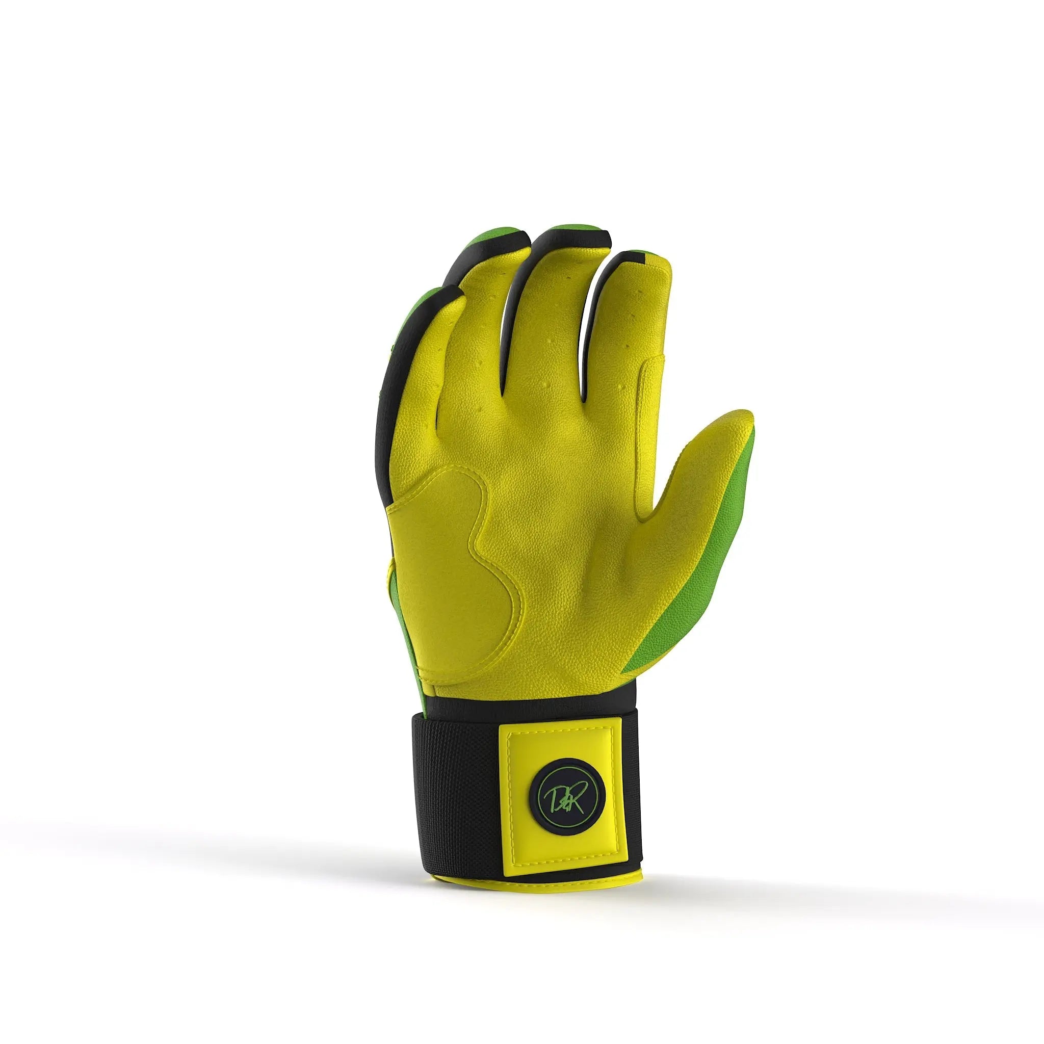 Drip & Rip™ 'Baller' Series Premium Leather Long Cuff Batting Glove Limelight