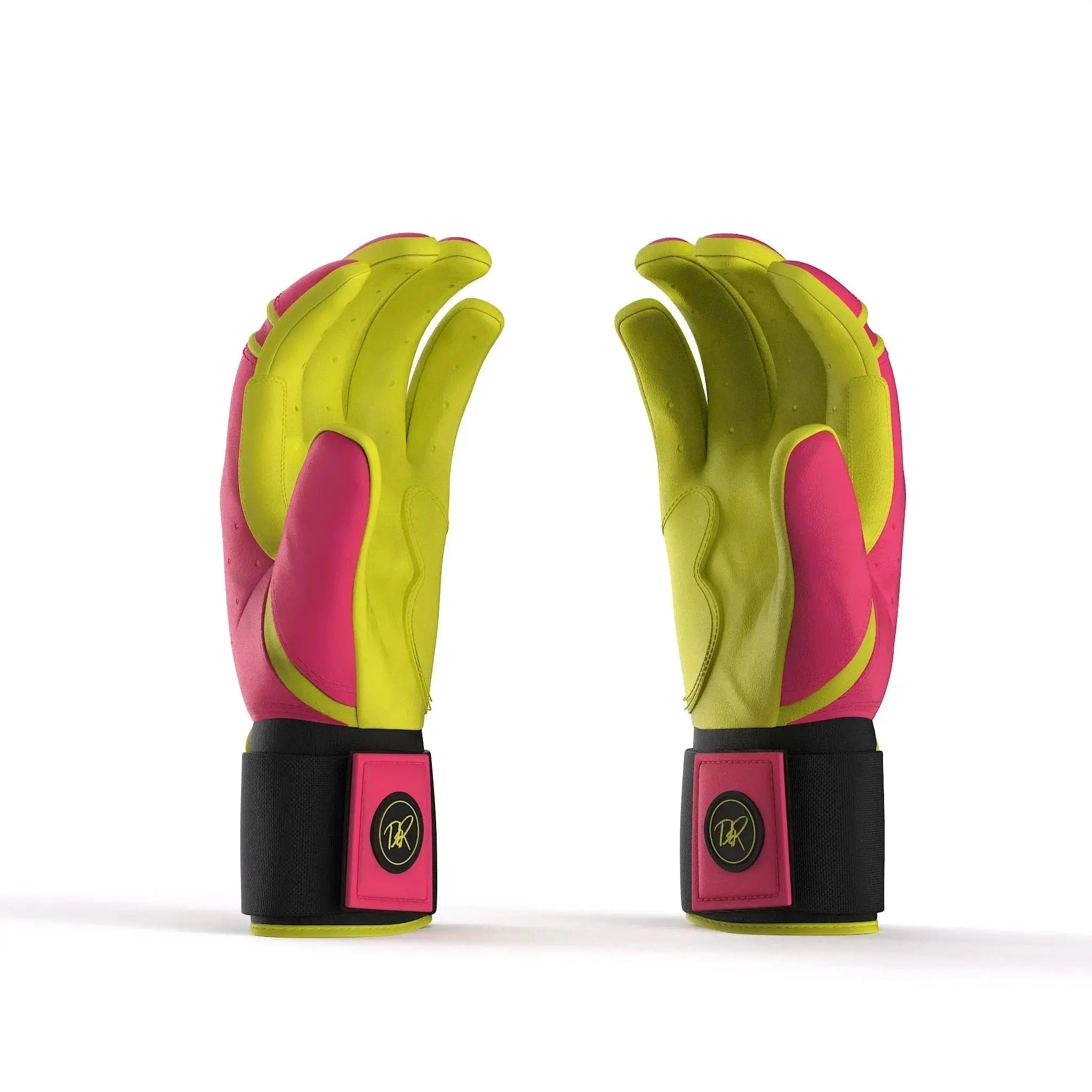 Drip & Rip™ 'Baller' Series Premium Leather Long Cuff Batting Glove Pink Lemonade