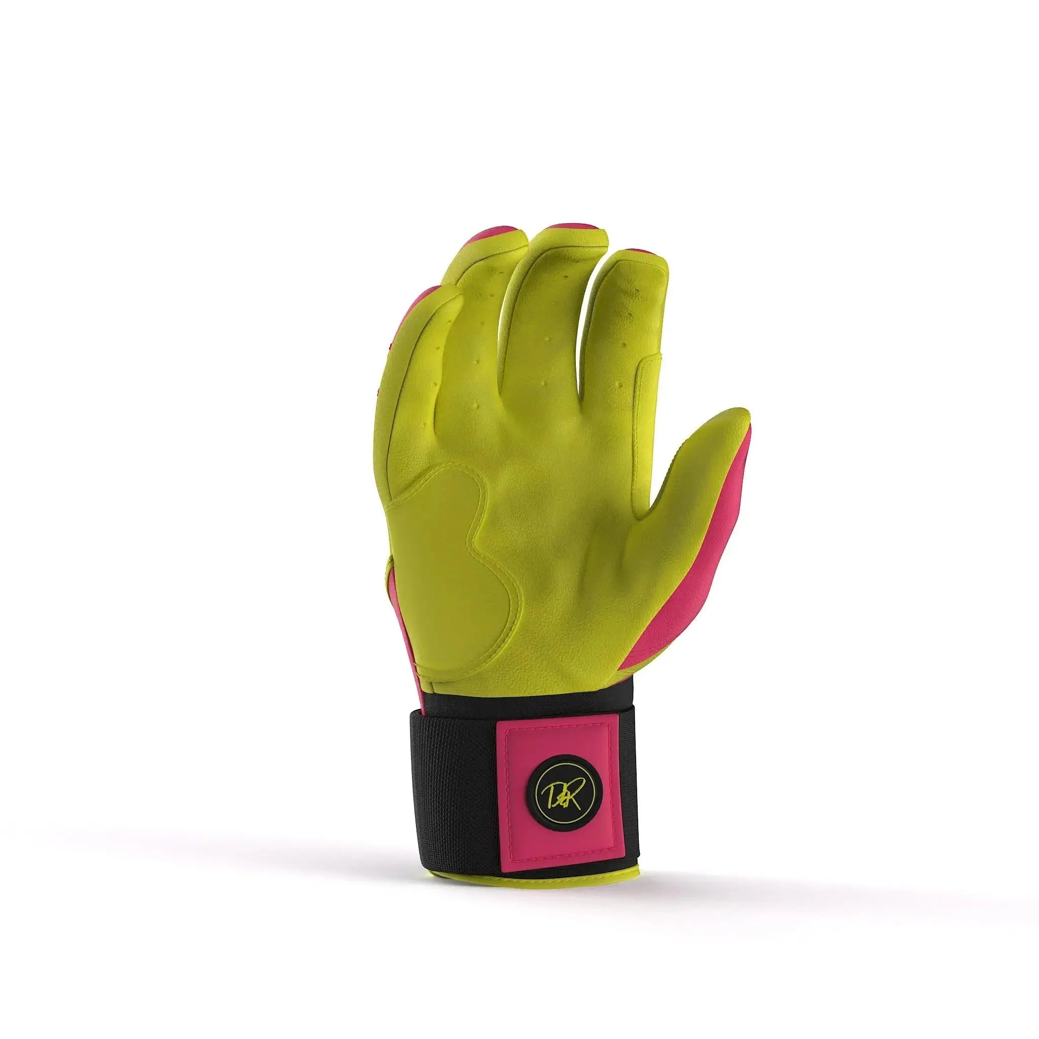 Drip & Rip™ 'Baller' Series Premium Leather Long Cuff Batting Glove Pink Lemonade